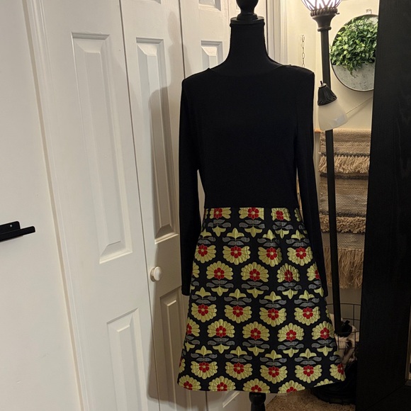 Traffic People Dresses & Skirts - Traffic People Black Dress with Floral Pattern